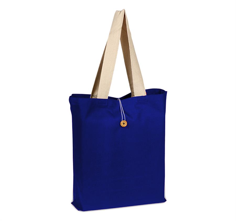 Colored Button-Up Tote - Royal