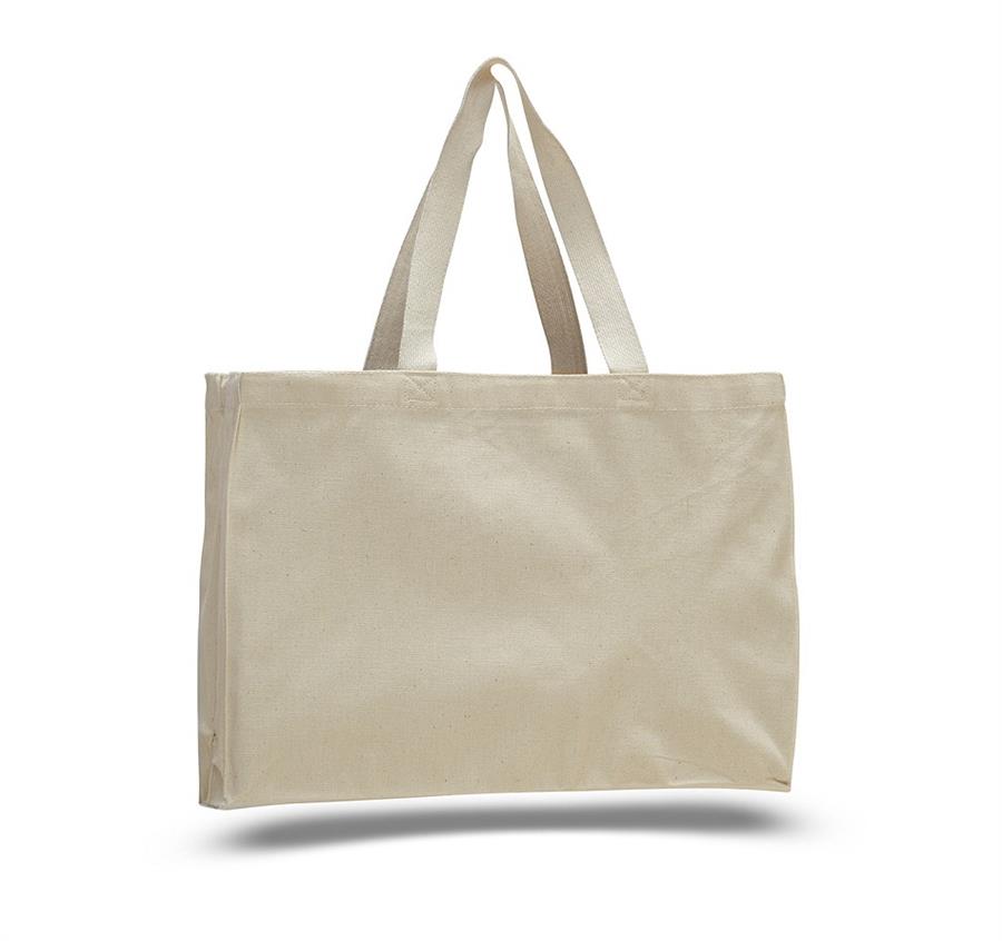 Canvas Gusset Tote Bag - Natural