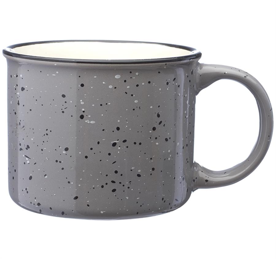 Ceramic Campfire Coffee Mugs - 13 oz - Grey