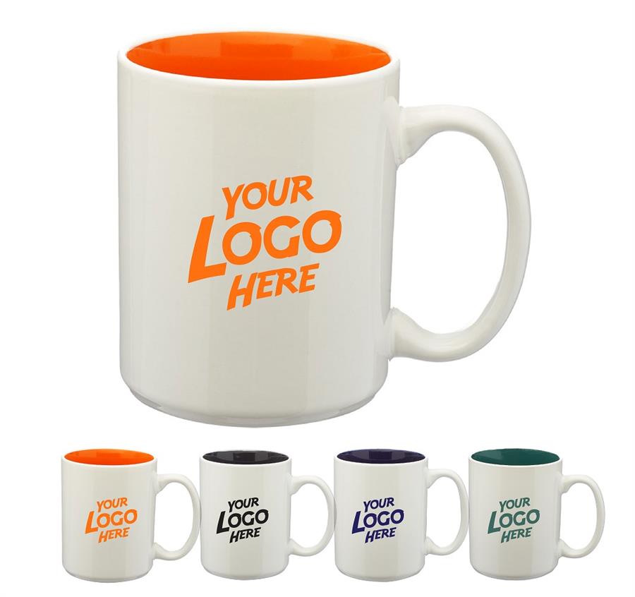 Glossy Two-Tone Personalized Ceramic Mugs 15 oz.