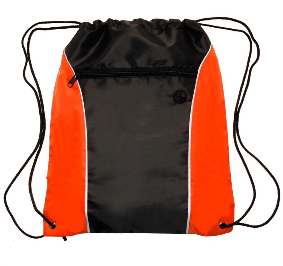 Side Color Drawstring Backpack - Orange