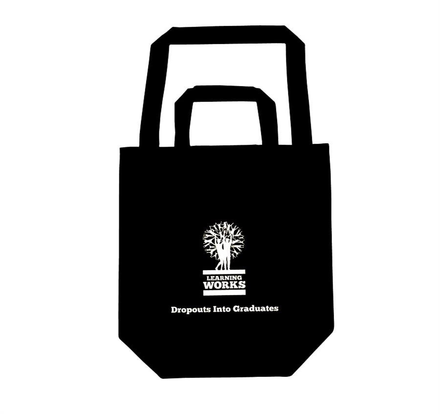 Dual Handle Cotton Shopping Bag - Clearance - Black