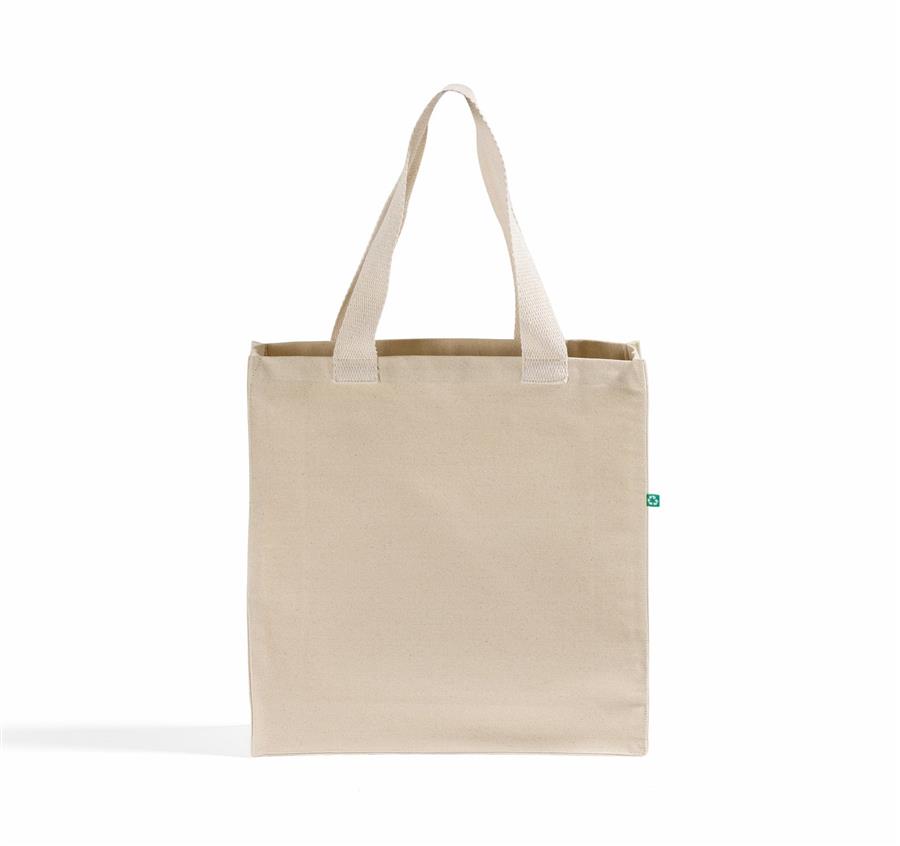 Recycled Canvas Trendy Shopper Tote - Natural