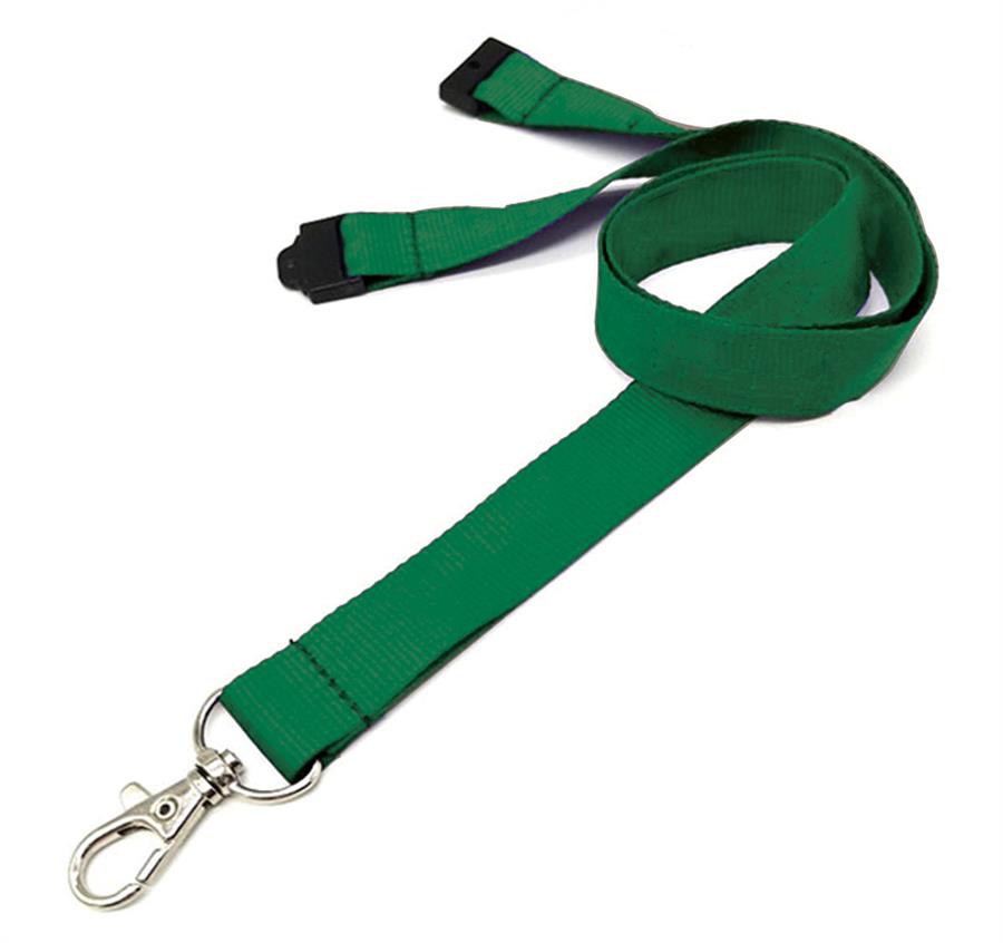 Polyester Lanyard with Safety Breakaway - Dark Green