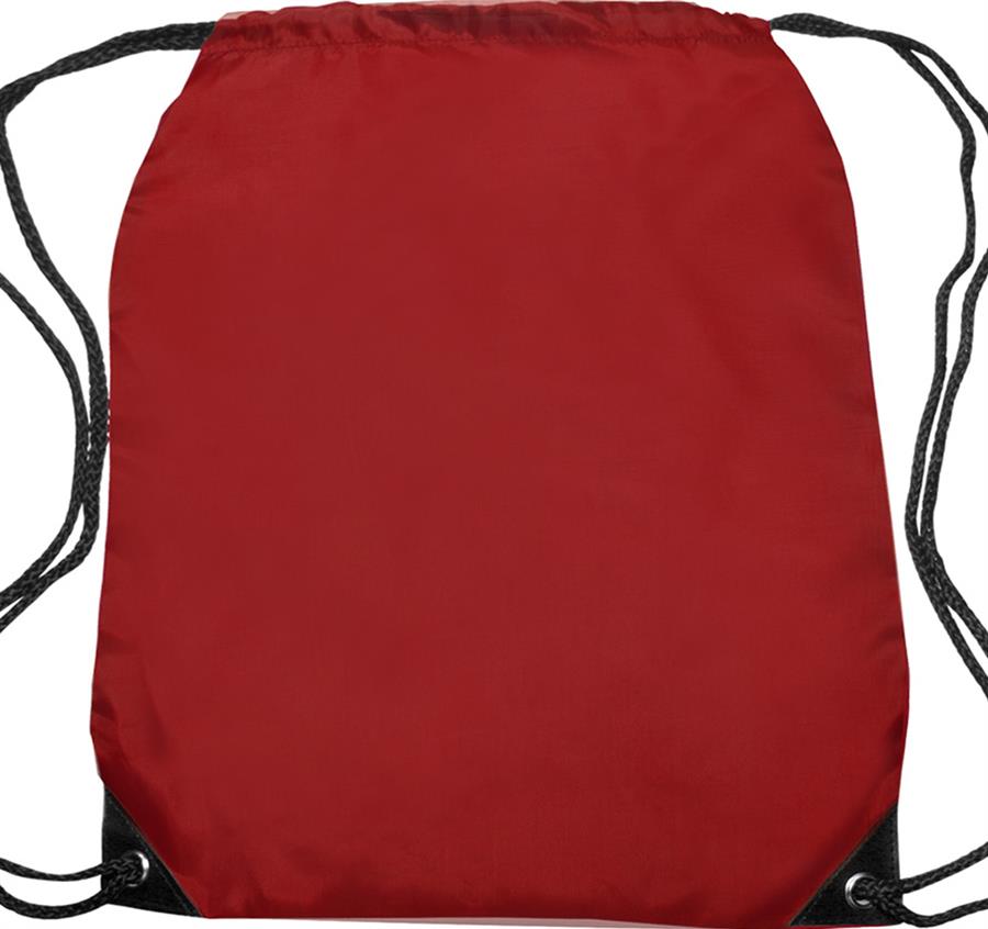 Black Trim Drawstring Bags - Burgundy