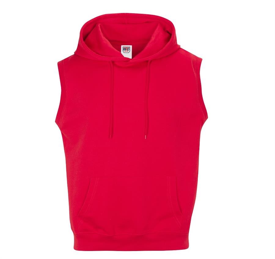 French Terry Sleeveless Hoodies - 8 oz - Red