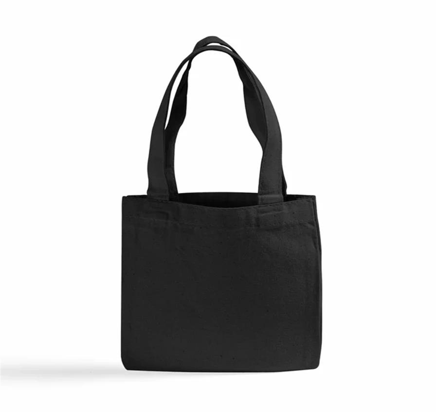 6" Tiny Cotton Tote Bag - Black