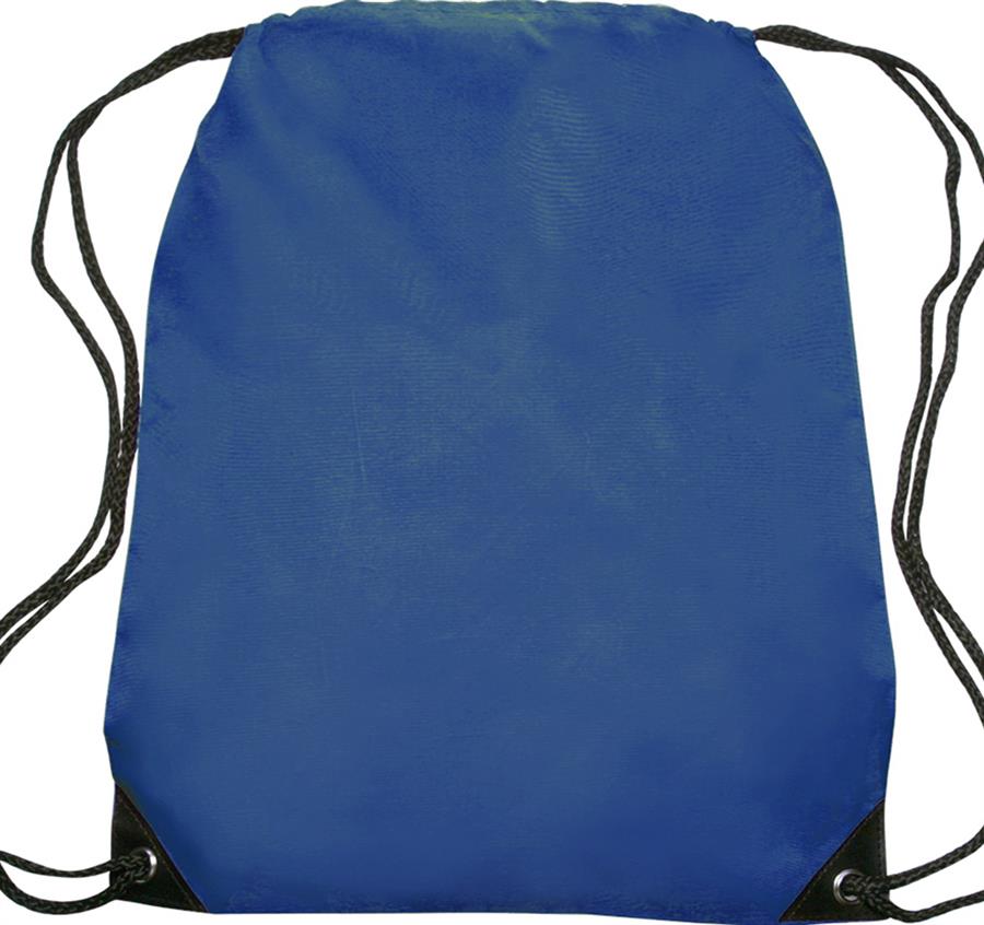 Black Trim Drawstring Bags - Blue