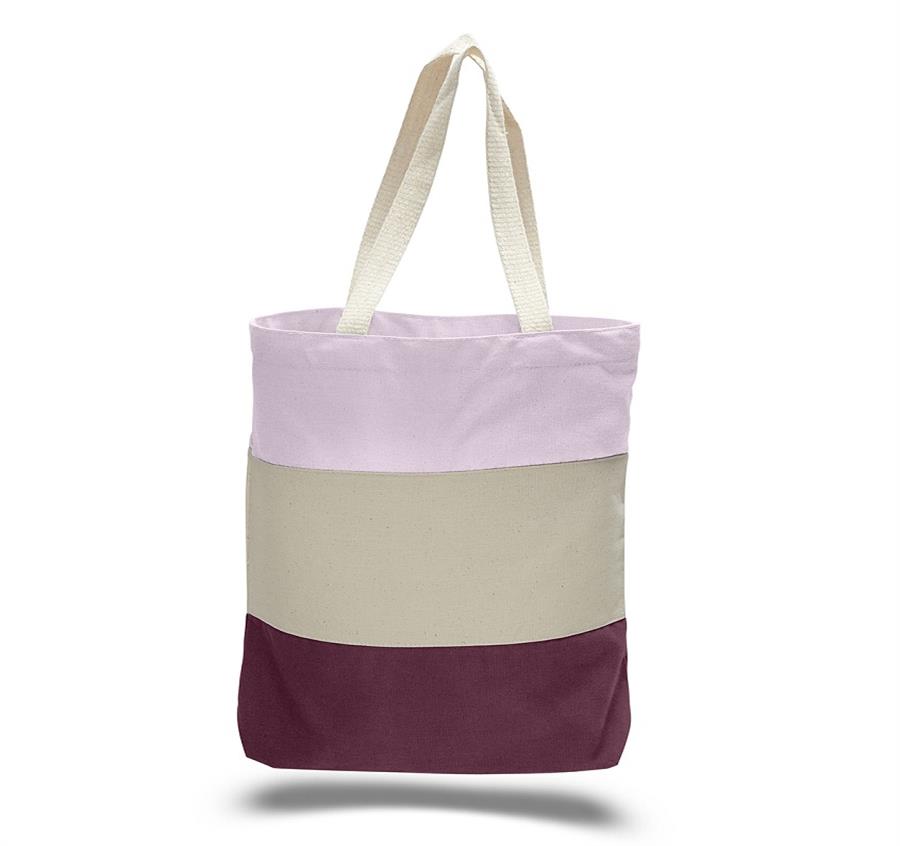Canvas Tri Color Professional Tote Bag - Maroon
