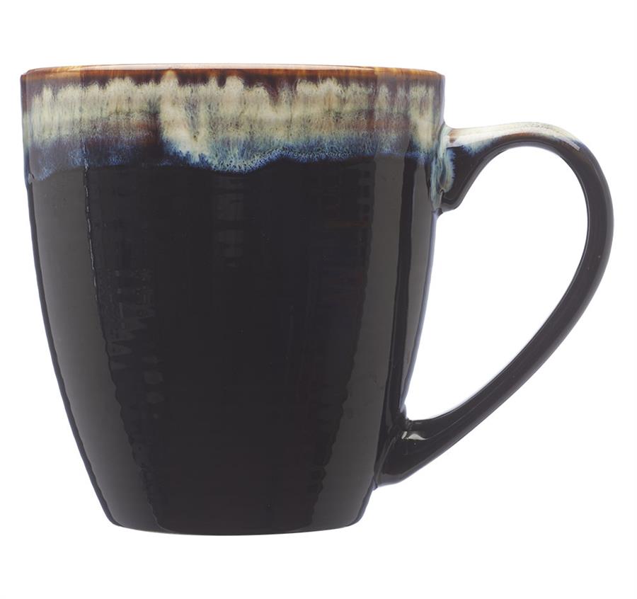 Drip Ceramic Personalized Mugs - 17 oz. - Black