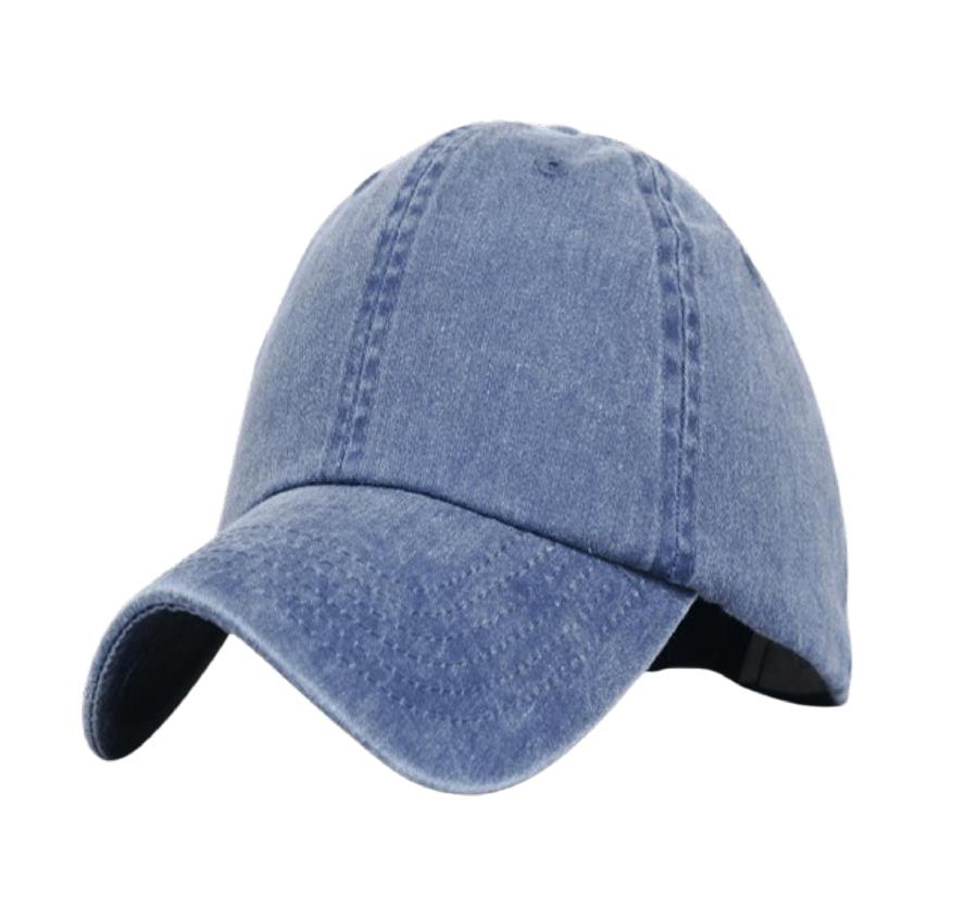 Pigment Dyed Washed Cotton Cap - Blue
