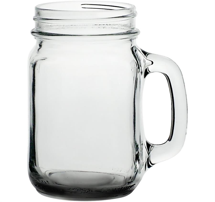 Mason Jars with Handles - 16 oz - Black