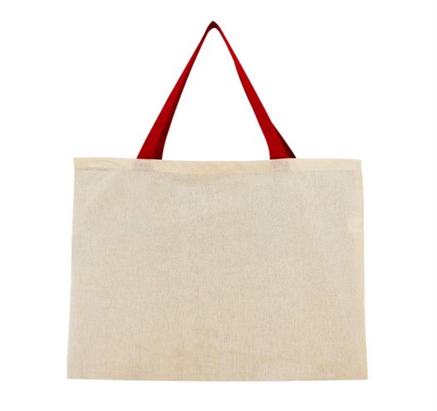 Contrasting Handles Tote - Red