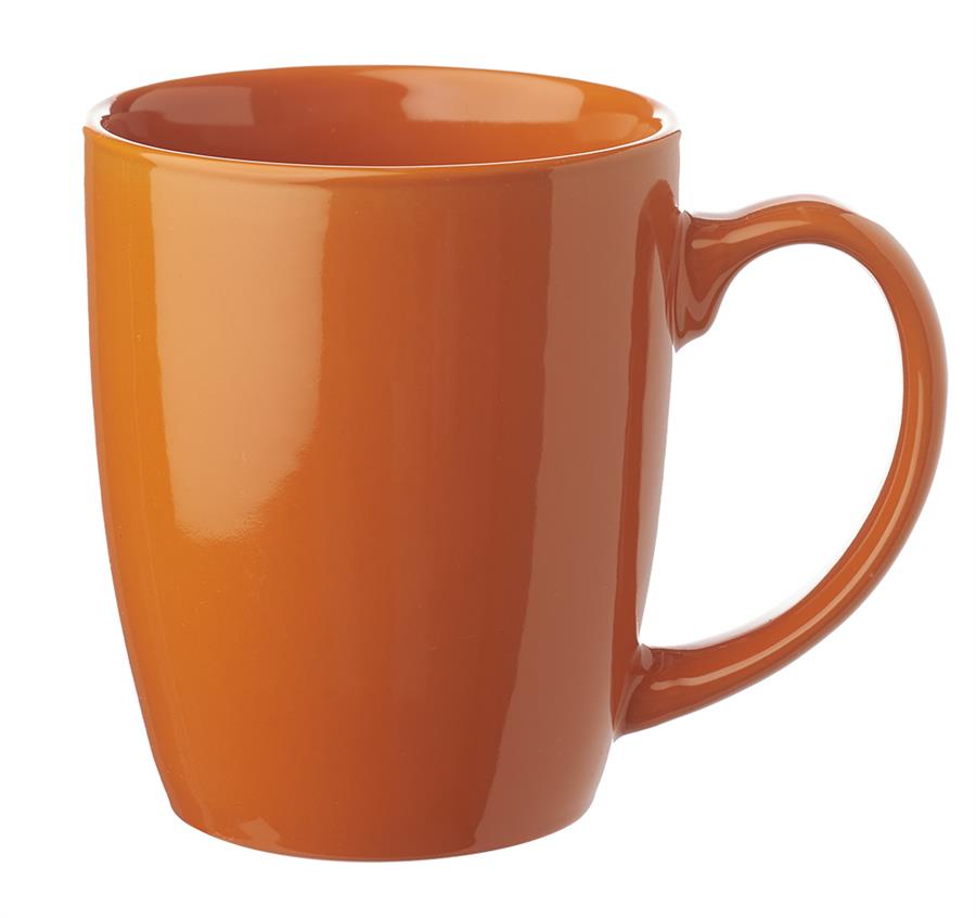 Curved Java Custom Coffee Mugs - 12 oz - Orange