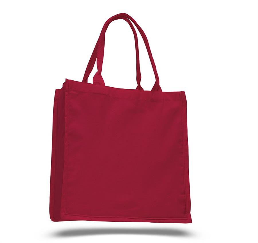 Fancy Cotton Shopper Bag - Red