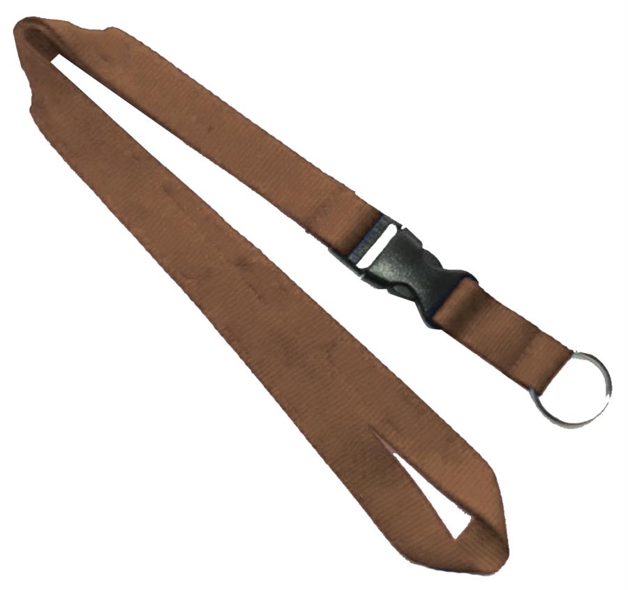 Lanyard with Detachable Buckle Release - Brown