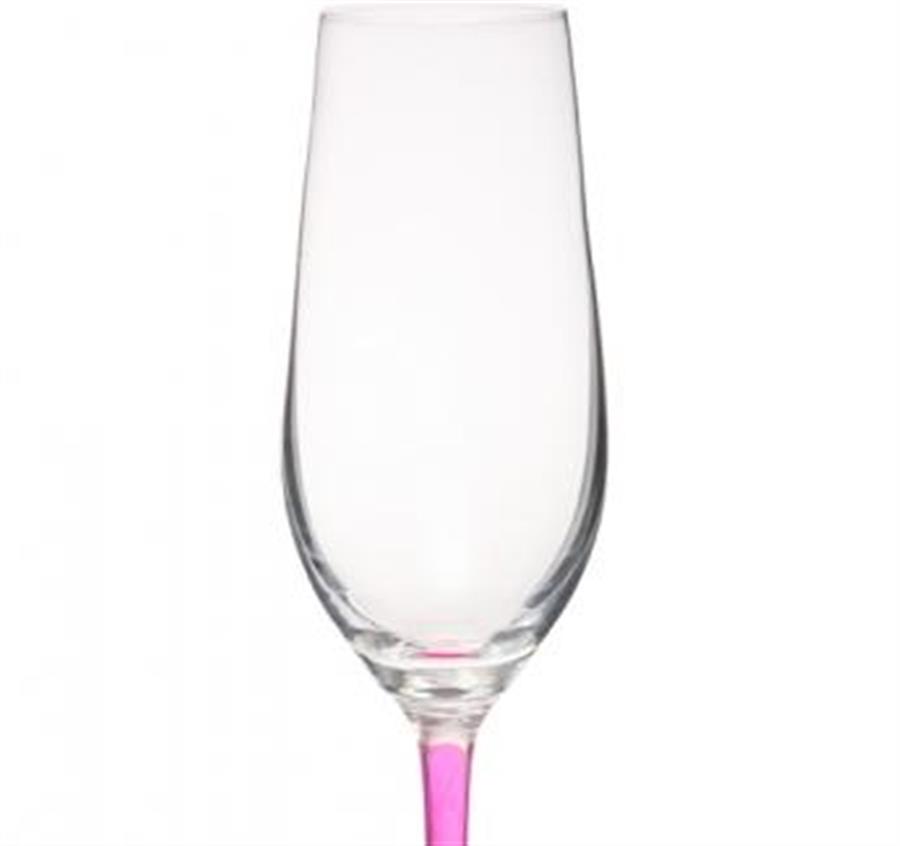 Lead Free Crystal Champagne Glasses - Pink