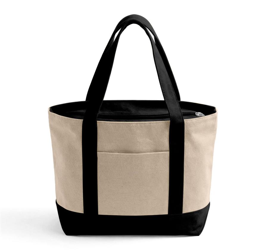 Iconic Large Zipper Shopping Bag - Black