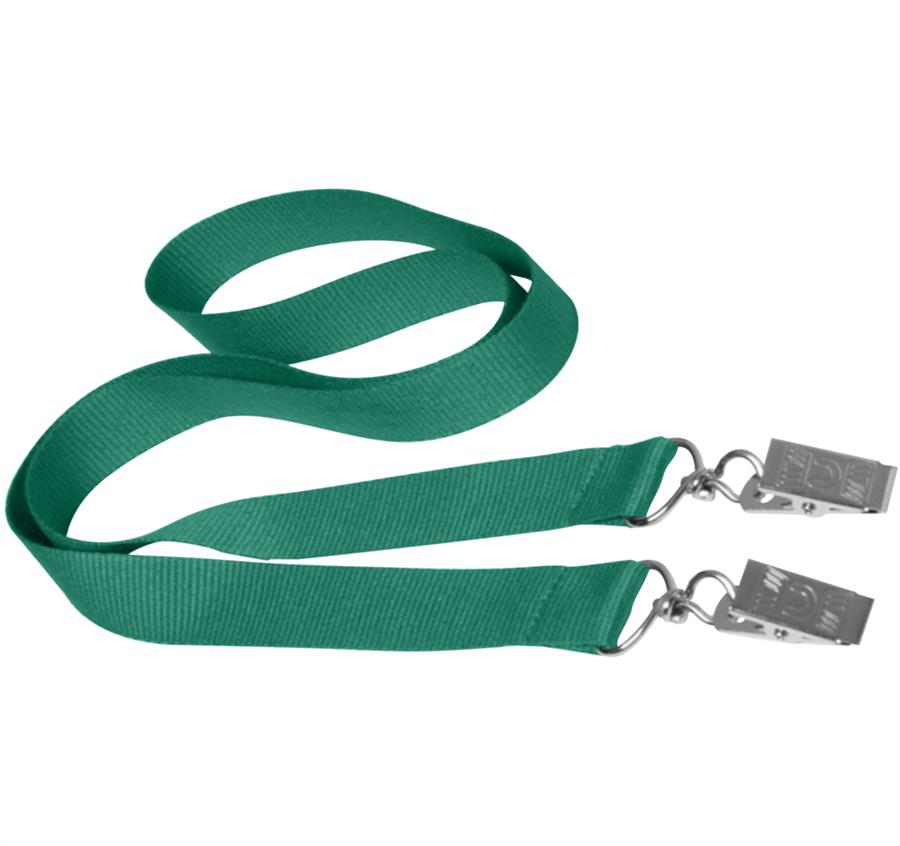 Double Ended Polyester Lanyard - Green