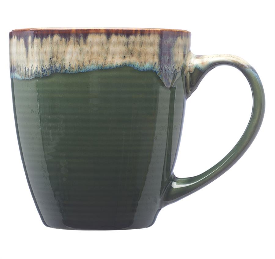 Drip Ceramic Personalized Mugs - 17 oz. - Green