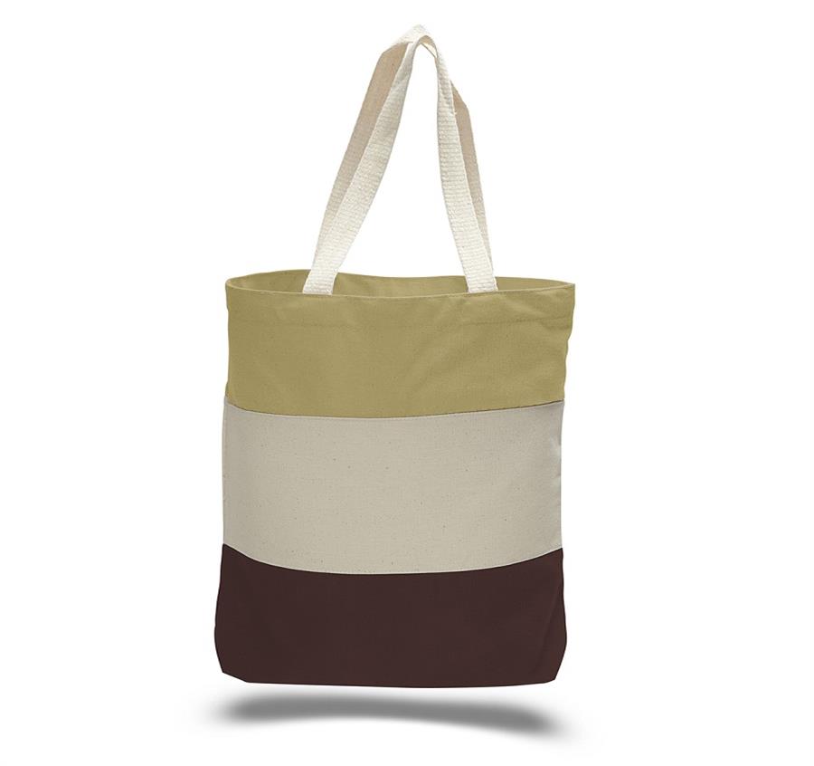 Canvas Tri Color Professional Tote Bag - Chocolate