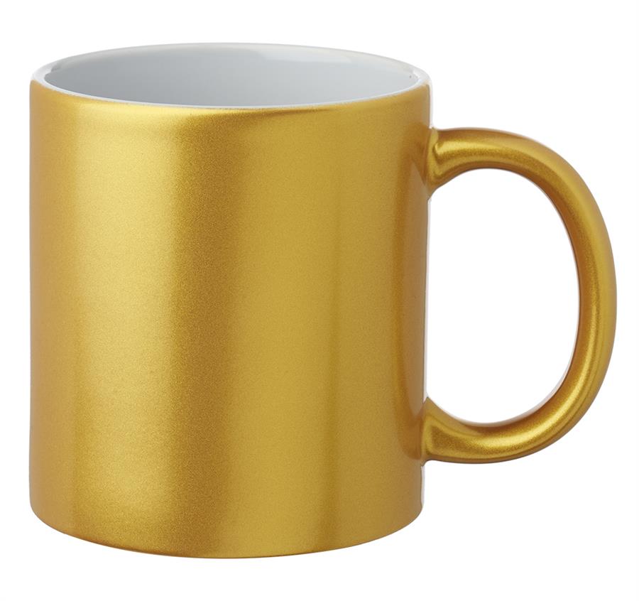 Metallic Ceramic Custom Mugs 11 oz. - Gold