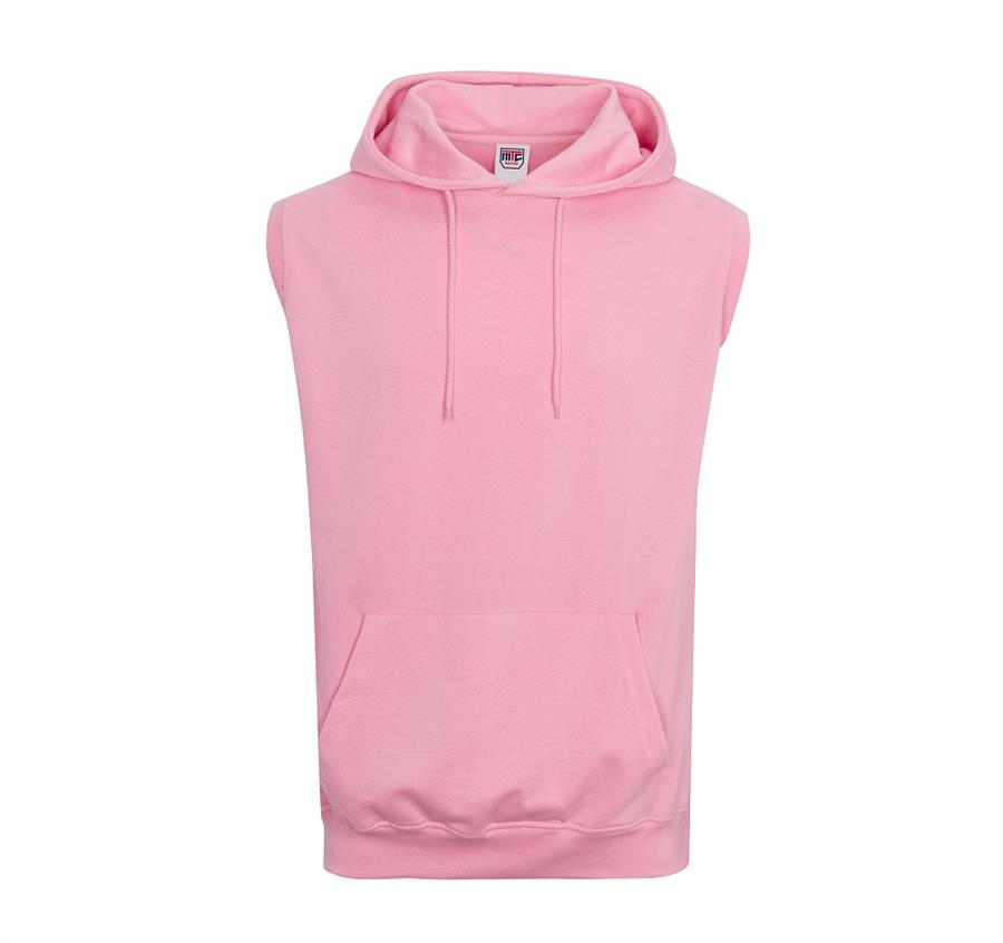 French Terry Sleeveless Hoodies - 8 oz - Light Pink