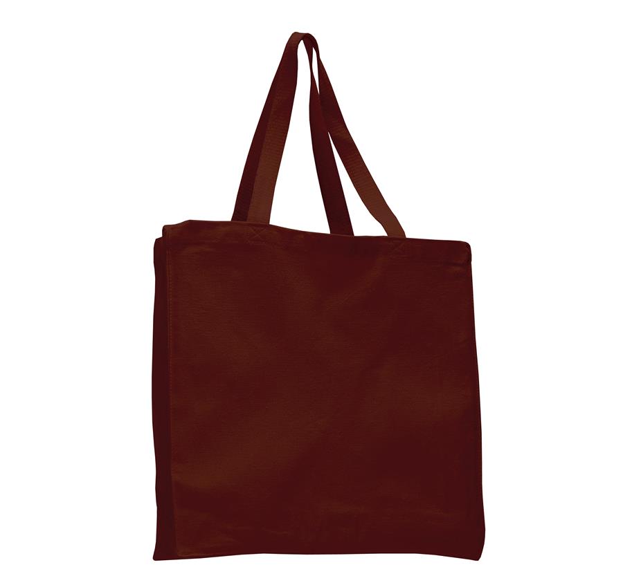 Cotton Canvas Gusset Tote - Chocolate