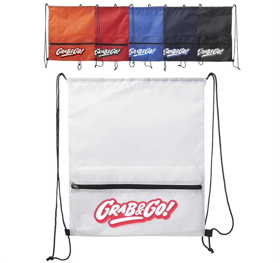 Drawstring Backpack with Front Pocket