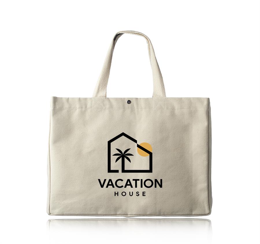 18 oz. Heavy Cotton Snap Button Beach Bags