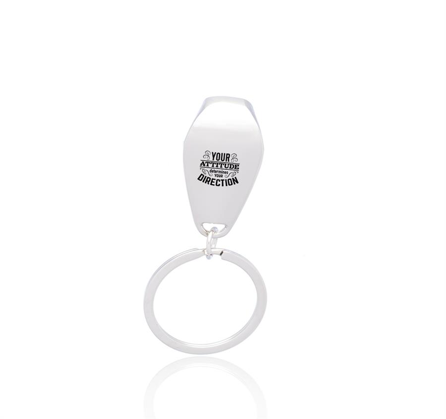 Surf Metal Keychains with Bottle Opener - Silver