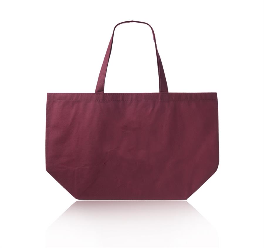 Budget Non-Woven Shopper Tote Bags - Burgundy