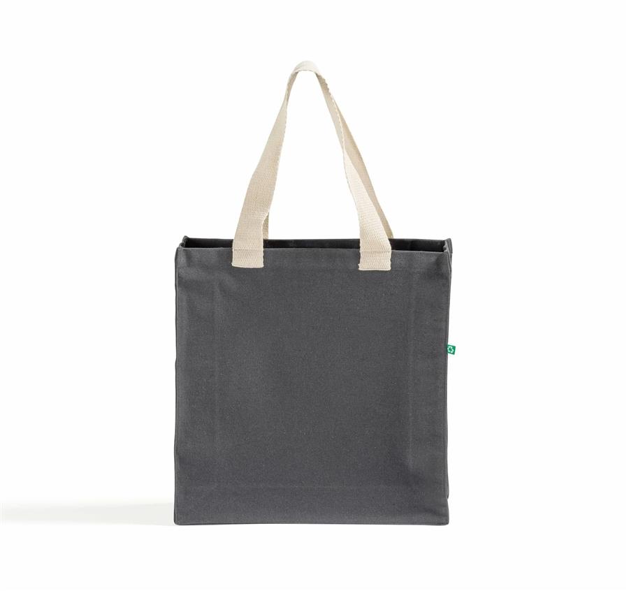 Recycled Canvas Trendy Shopper Tote - Charcoal