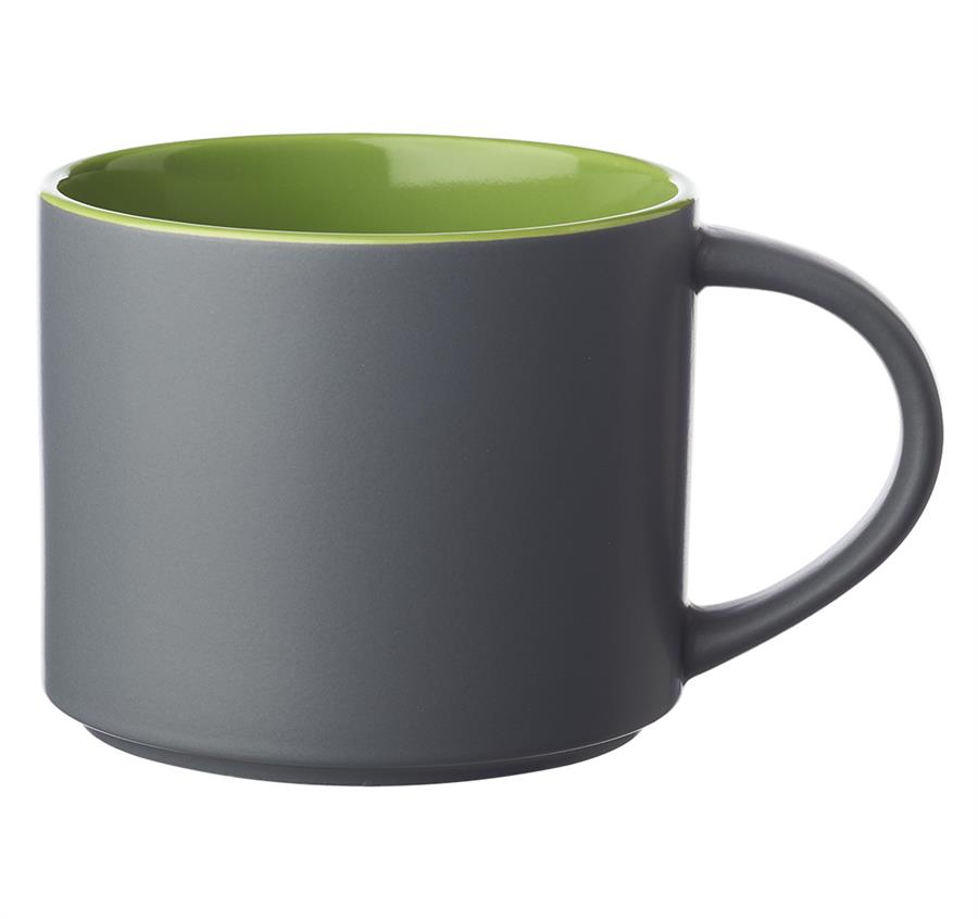 Matte 16 oz. Stackable Ceramic Mugs - Lime Green