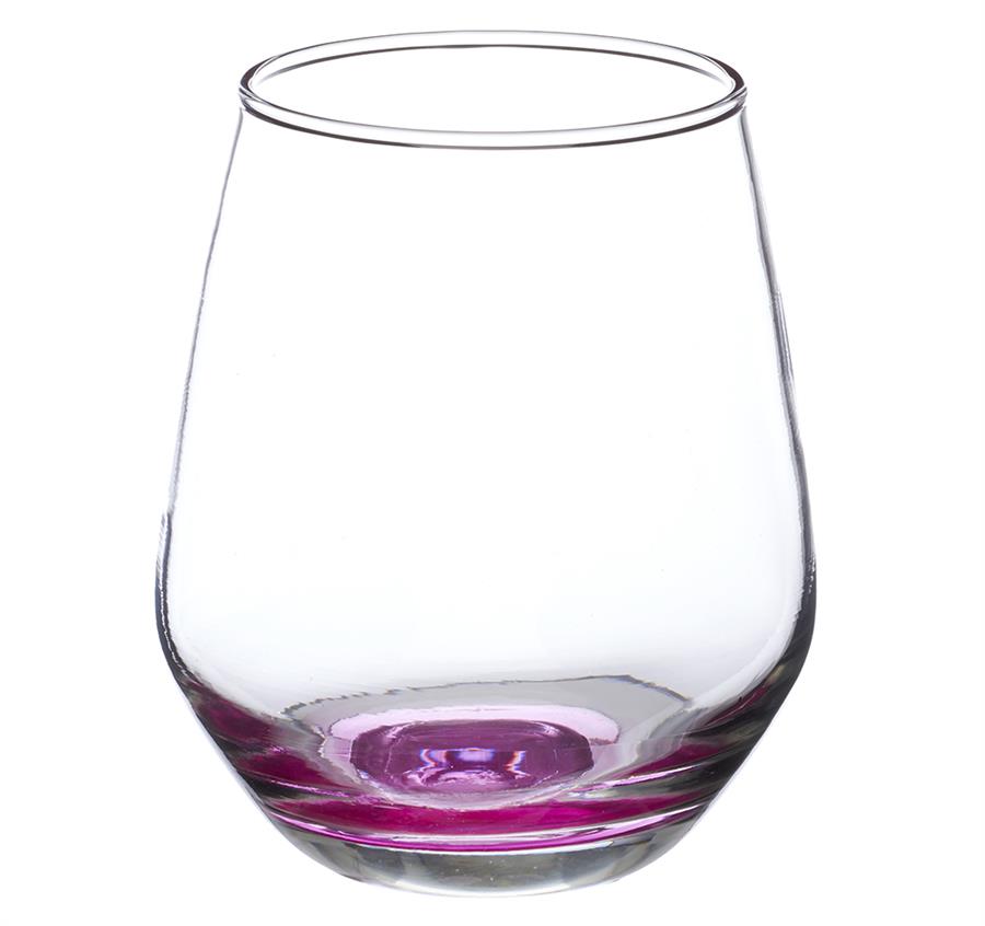 Stemless Wine Glasses - 12 oz - Pink