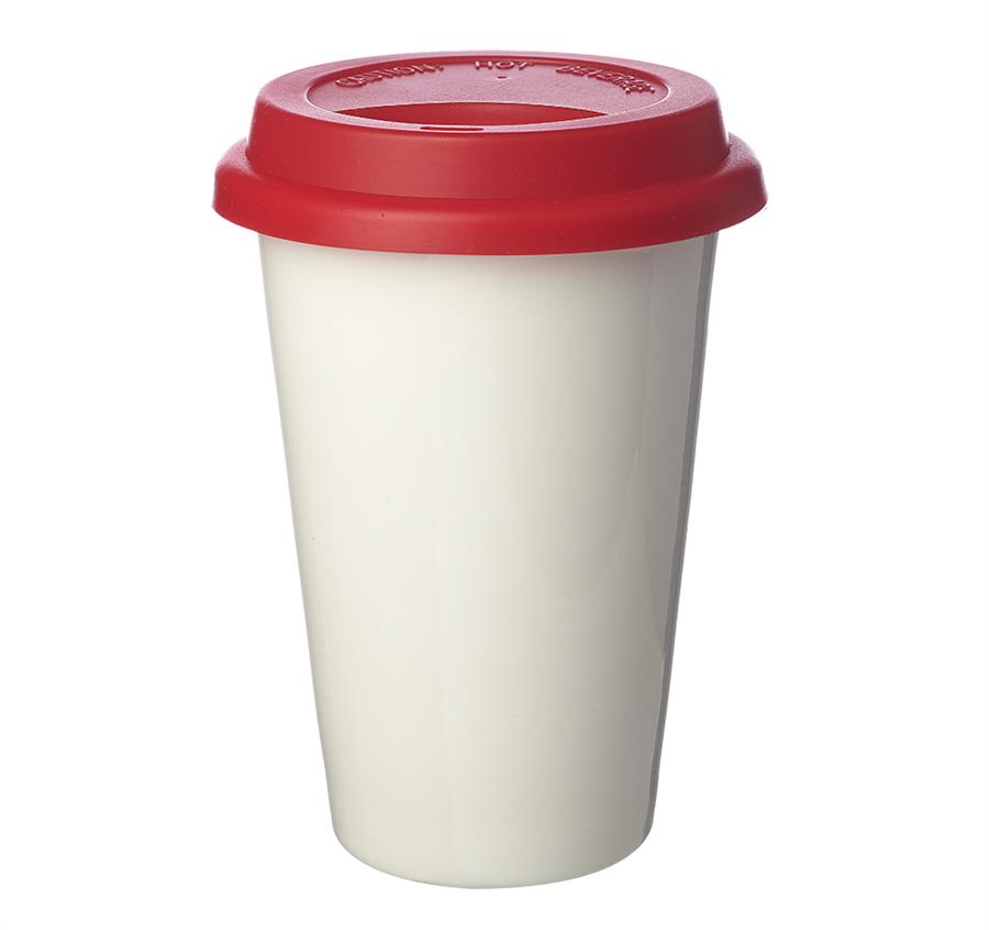 Double Wall Ceramic Custom Tumblers 11 oz. - RED