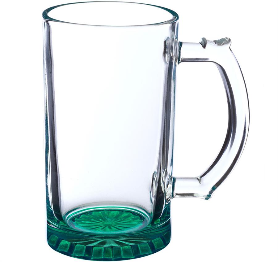 Glass Pint Beer Steins - 16 oz - Green