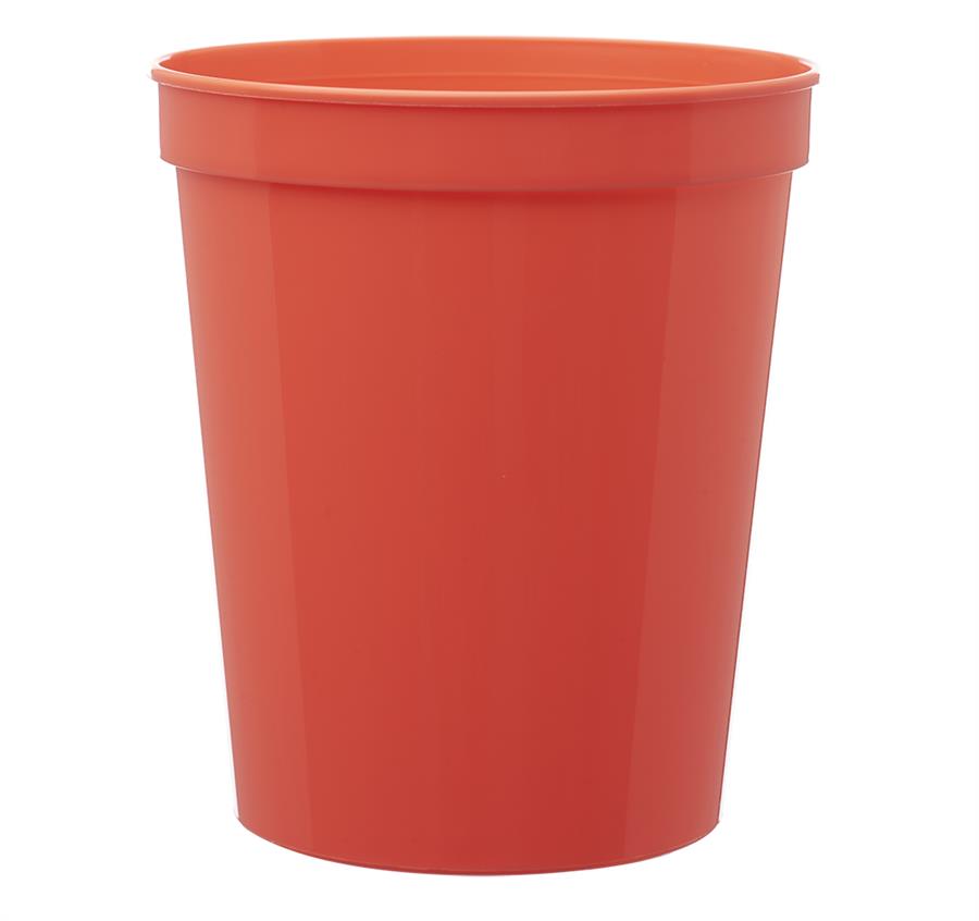 Reusable Plastic Stadium Cups. 16 oz - Coral