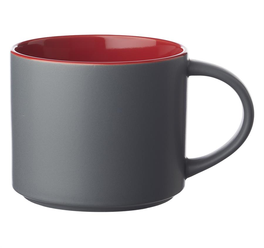Matte 16 oz. Stackable Ceramic Mugs - Red