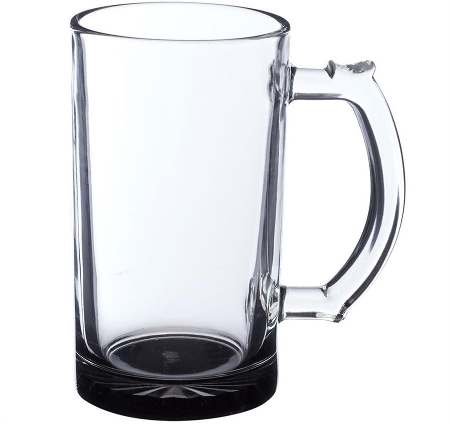 Glass Pint Beer Steins - 16 oz - Black