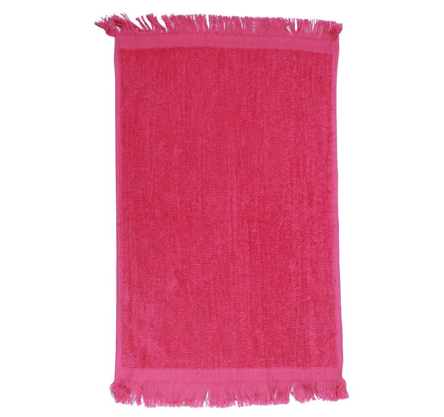 Fingertip Towel Fringed Ends - Hot Pink