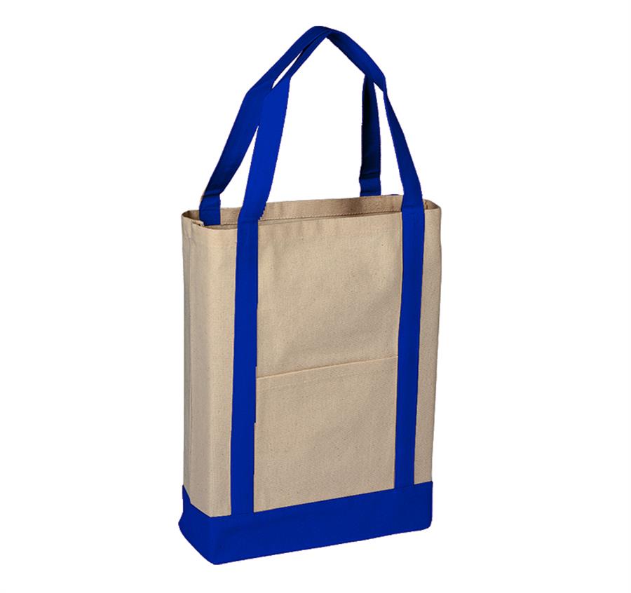 Two Tone Canvas Deluxe Tote - Royal