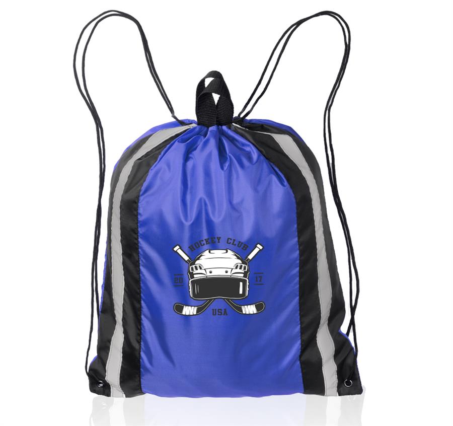 Large Drawstring Backpack - Blue