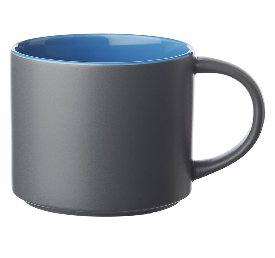 Matte 16 oz. Stackable Ceramic Mugs - Blue