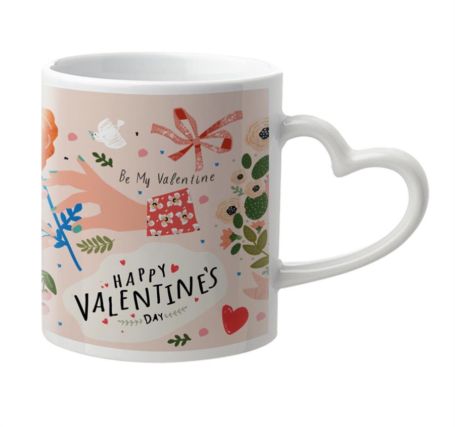 Full Color Heart Handle Mugs 11 oz.
