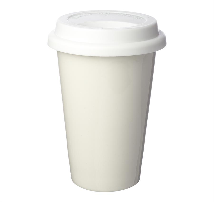 Double Wall Ceramic Custom Tumblers 11 oz. - White