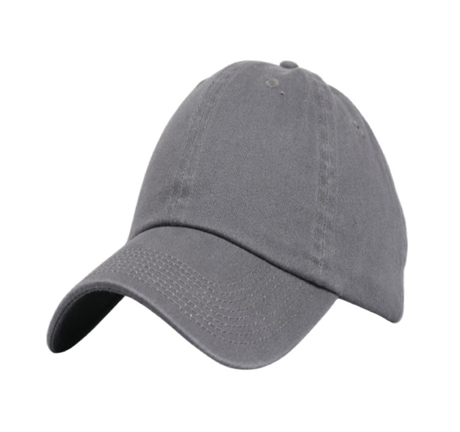 Garment Washed Cotton Hat - Dark Grey