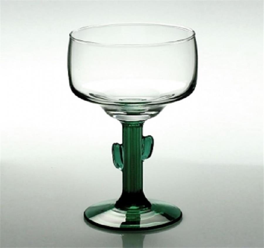 Libbey Cactus Etched Margarita Glasses - Green
