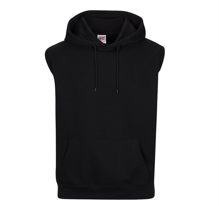 French Terry Sleeveless Hoodies - 8 oz - Black