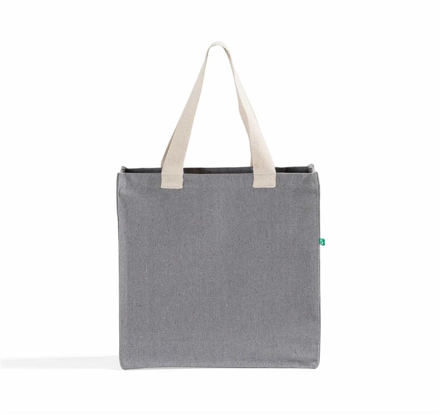 Recycled Canvas Trendy Shopper Tote - Ash Grey